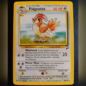 Pidgeotto Pokemon Card - Base Set 2 - 28/130 Rare Non-Holo